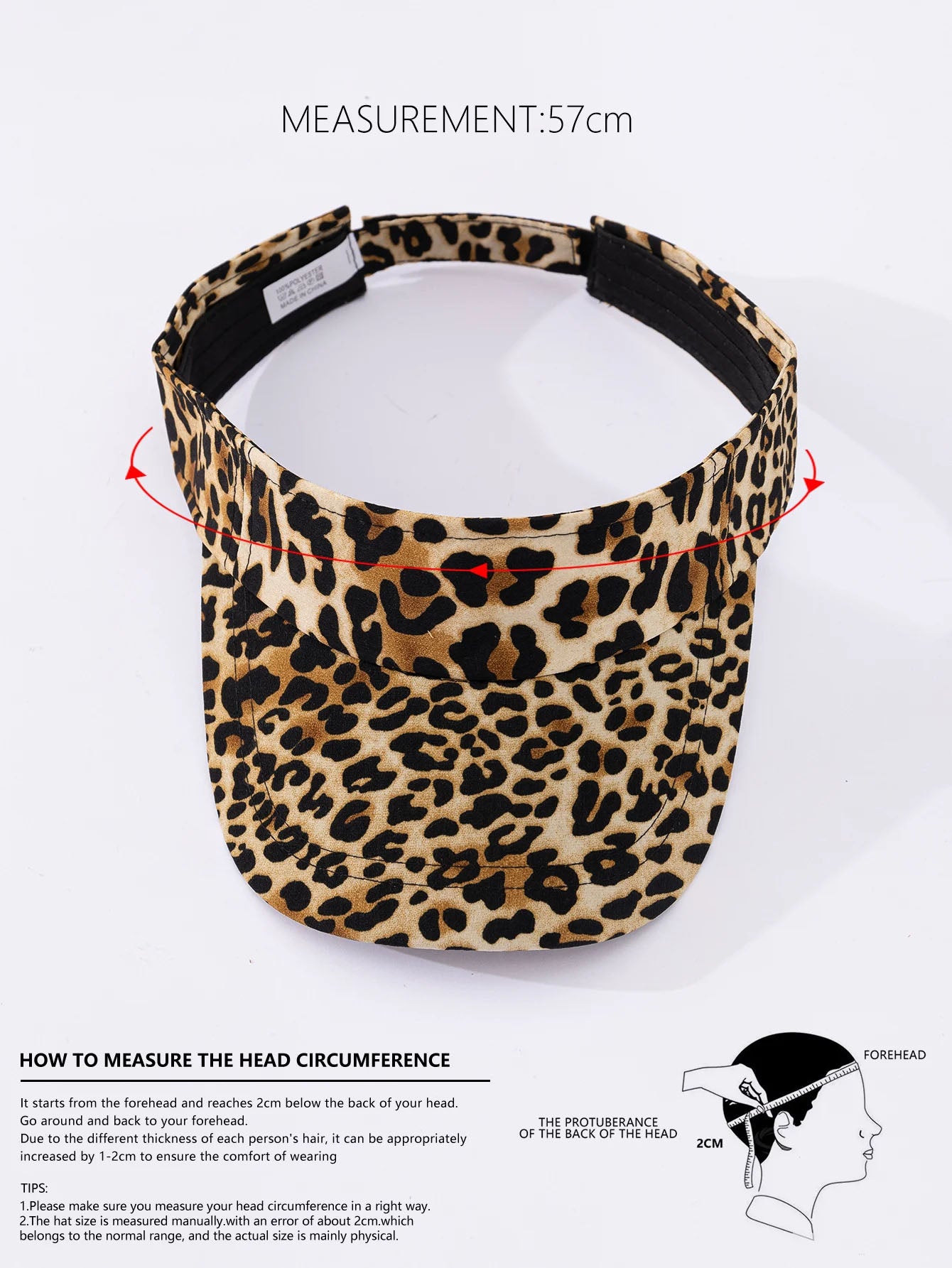 Leopard women's sun viser - Brown