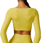 Malani V2 Long Sleeve Crop Top Yellow