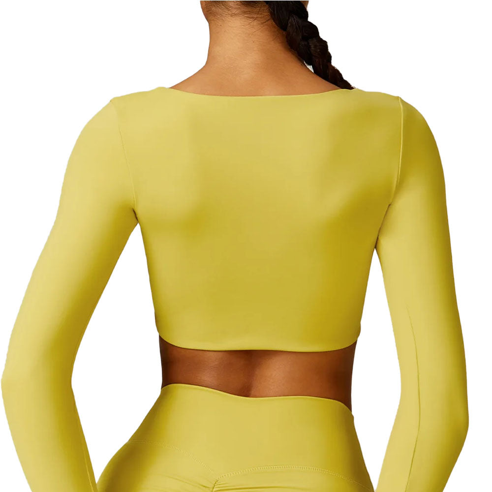 Malani V2 Long Sleeve Crop Top Yellow