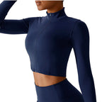 Long Sleeve Carman Zip Jacket Blue