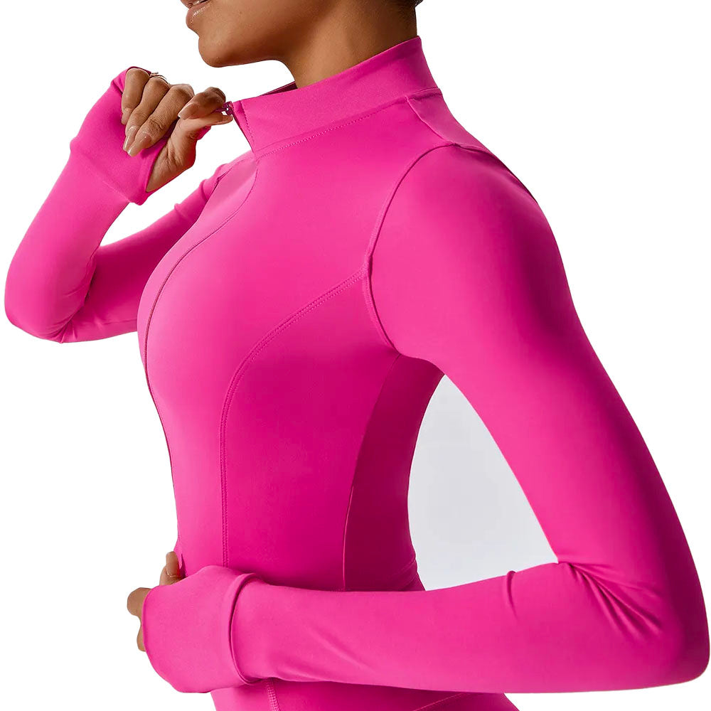 Long Sleeve Carman Zip Jacket Pink