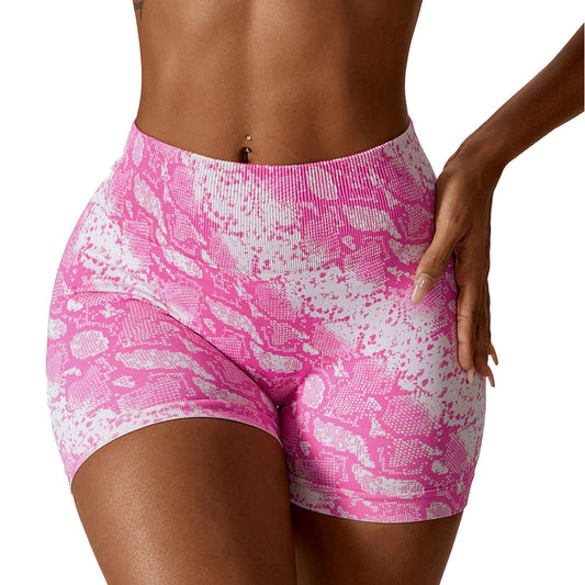 Baller babe snake print gym shorts pink