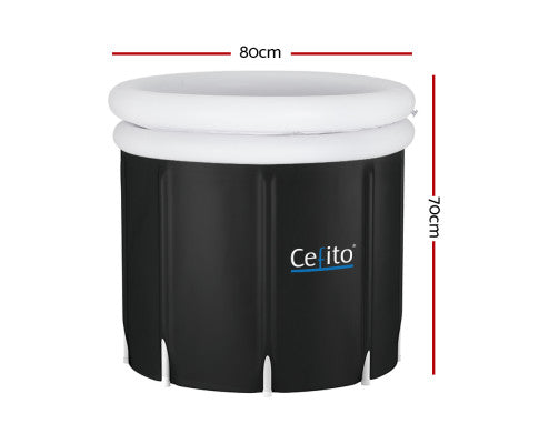 Inflatable Portable Ice Bath Tub 70x80cm Folding Bathtub