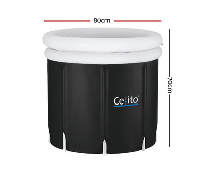 Inflatable Portable Ice Bath Tub 70x80cm Folding Bathtub