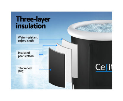 Inflatable Portable Ice Bath Tub 70x80cm Folding Bathtub
