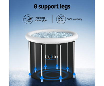 Inflatable Portable Ice Bath Tub 70x80cm Folding Bathtub