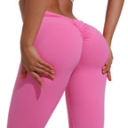 Brazilian Scrunch Leggings with V Back - Pretty in Pink