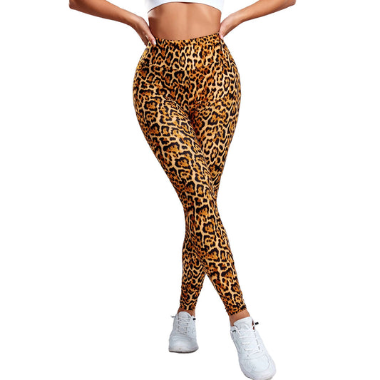 Purrr Leopard scrunch leggings
