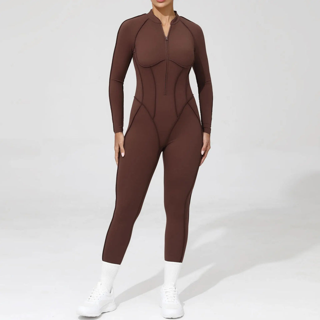 Amour Yoga Jumpsuit Long Sleeve Hemmed