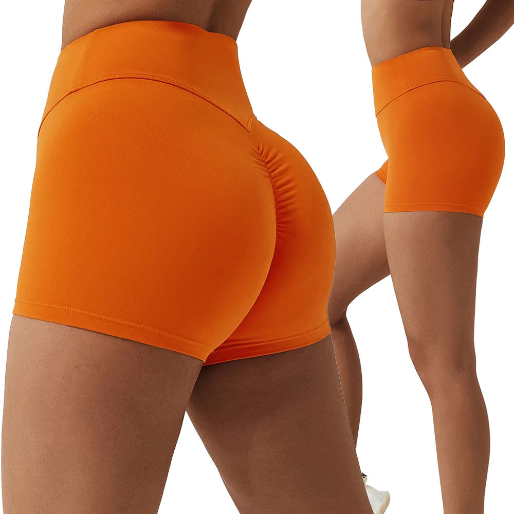 Baller Babe High Waisted scrunch Shorts in Orange