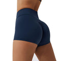 Baller Babe High Waisted scrunch Shorts in Navy Blue