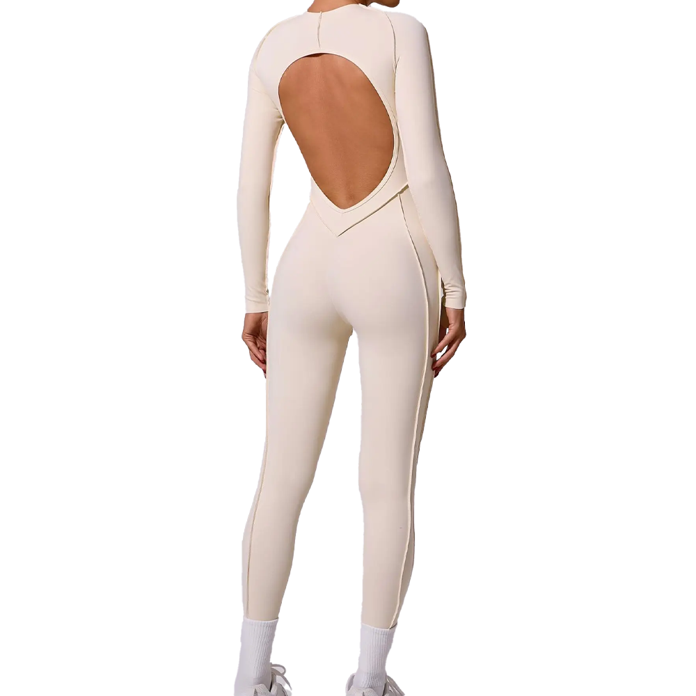 Amour Yoga Jumpsuit Long Sleeve Hemmed