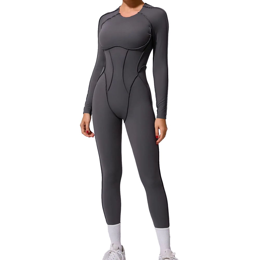 Amour Yoga Jumpsuit Long Sleeve Hemmed