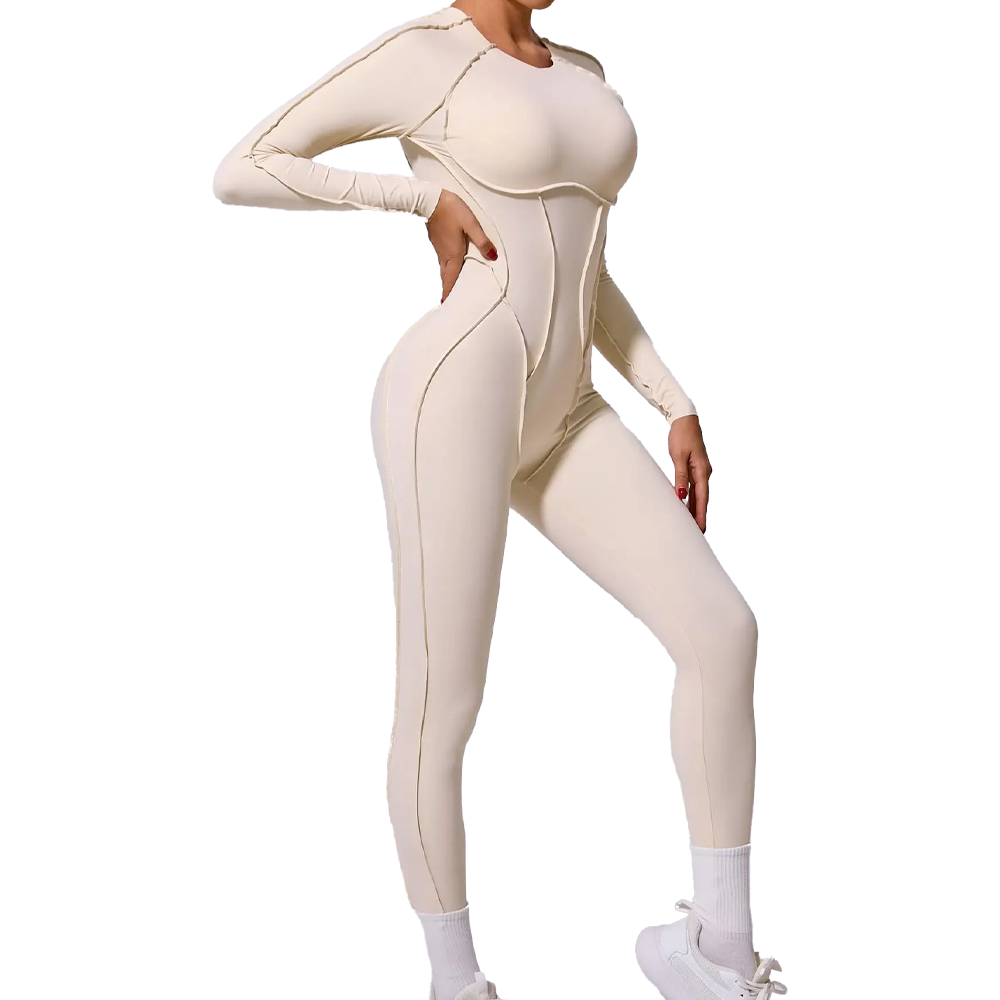 Amour Yoga Jumpsuit Long Sleeve Hemmed