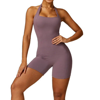 Henansi Seamless yoga jumpsuit bodysuit Purple