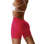 V-Waist Back Seamless Shorts Red