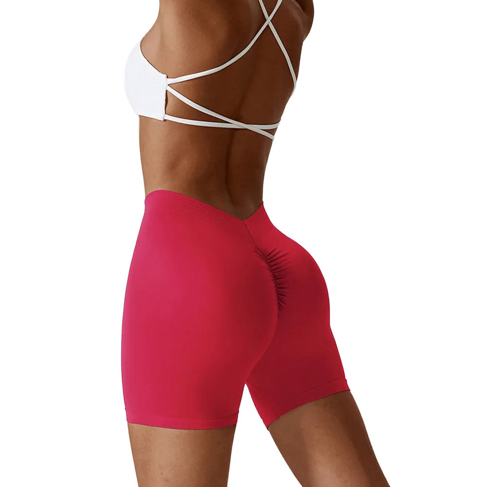 V-Waist Back Seamless Shorts Red