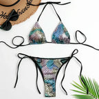 Shiney Glam Cherry Red Bikini Set