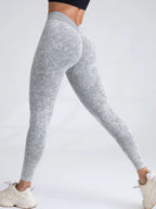Stonewash Tye Dye yoga scrunch bum leggings v waisted grey