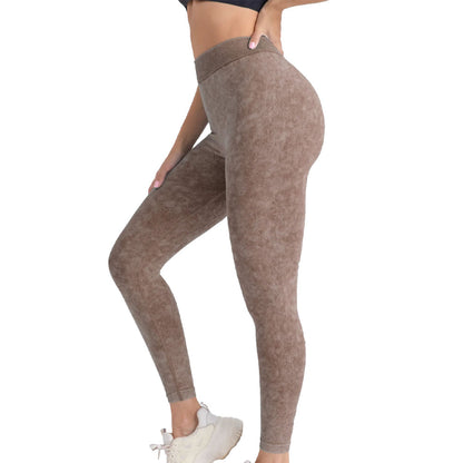 Baller Babe Stonewash V back Leggings Brown