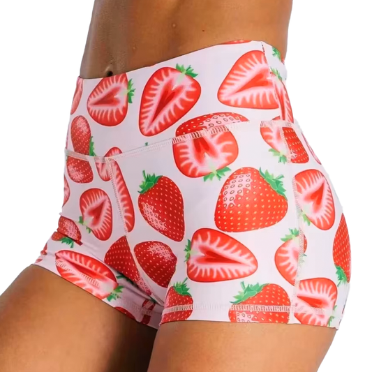 Strawberry Kisses Workout Shorts