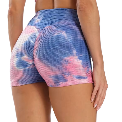 High Waist Tie-Dye Yoga Scrunch Shorts