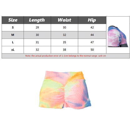 High Waist Tie-Dye Yoga Scrunch Shorts