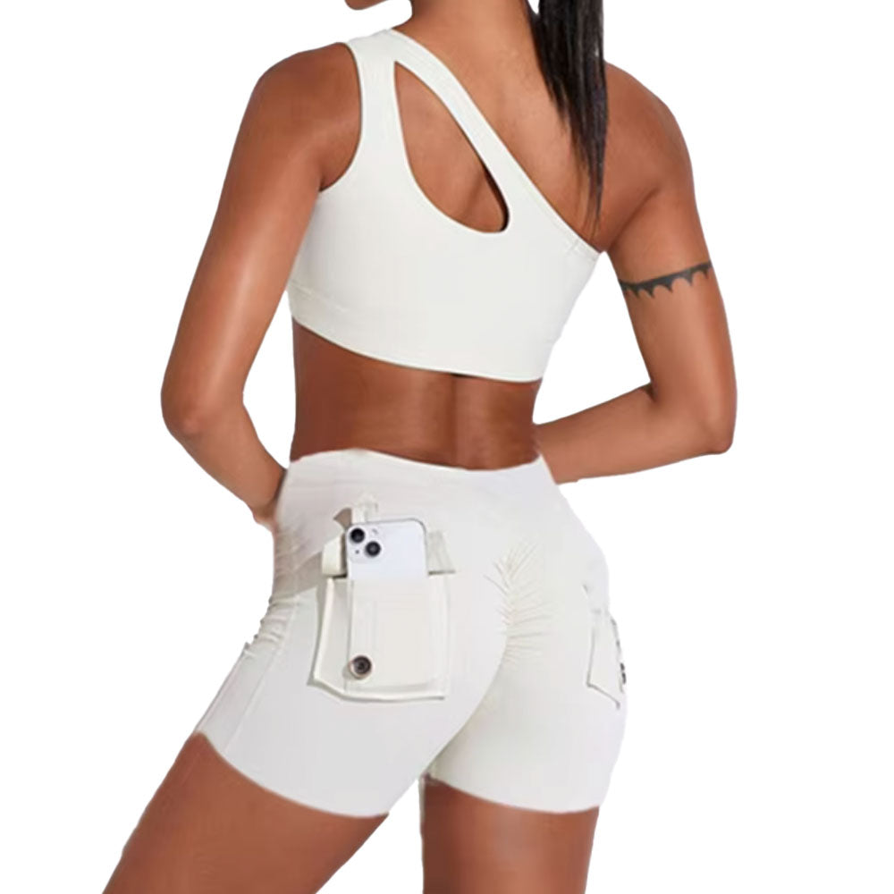 Miami Cargo Shorts with Off Shoulder Crop Top Set