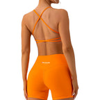 Baller Babe criss cross bra and shorts set Orange