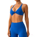 Baller Babe criss cross bra and shorts set Blue