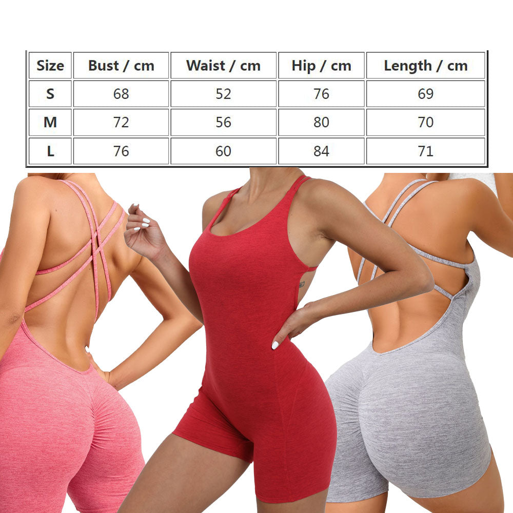 Baller Babe Bodysuit Shorts Open Back V Scrunch - Light Grey