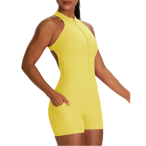 Baller Babe gym Bodysuit with Zip and Pockets