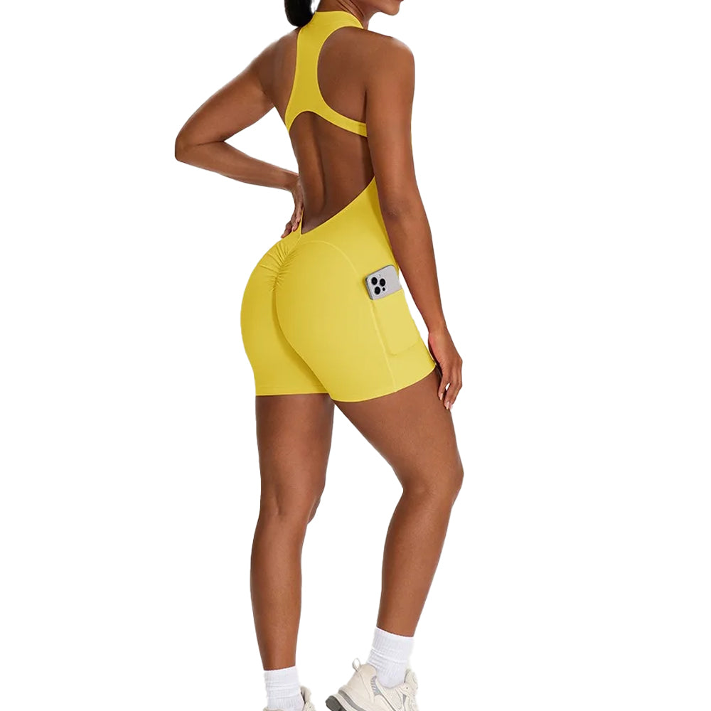 Baller Babe gym Bodysuit with Zip and Pockets