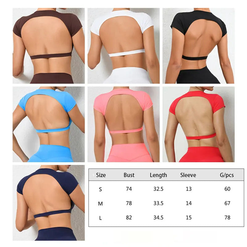 Adonis Blue Cropped Backless T-Shirt