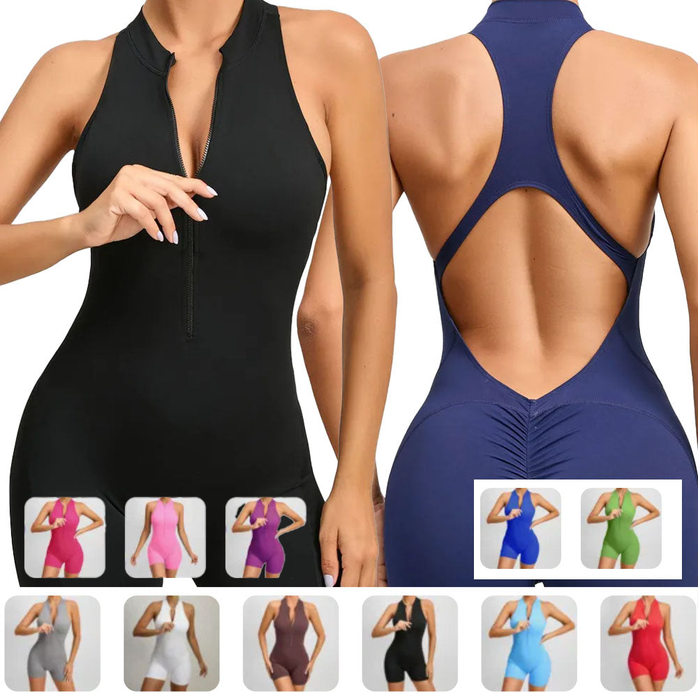 Baller Babe gym Bodysuit with Zip White