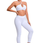 Arianna Scrunch Leggings and Crop Top White