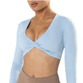 Malani Long Sleeve Crop Top Blue