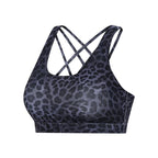 Lana Leopard Print Crop Top - Deep Blue