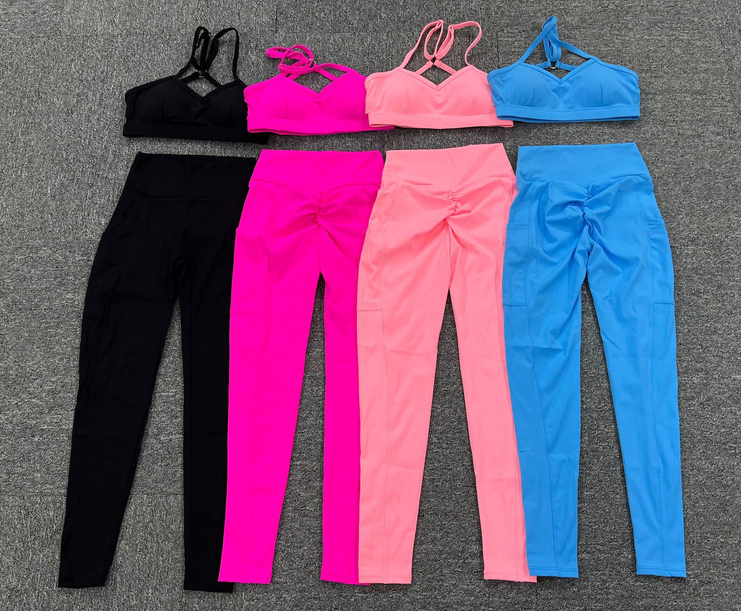 Chicago Leggings And Crop Top Set- Pink