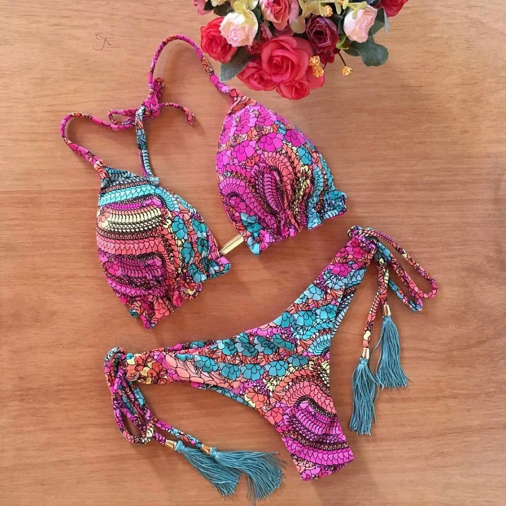 Kahini Bikini Pink Top and Bottom (Set)
