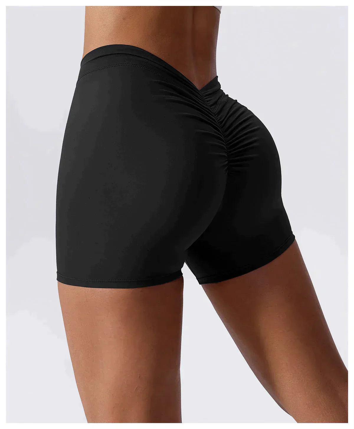 Gun Metal Grey Brazilian Scrunch Shorts with V Back