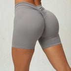 Black Brazilian Scrunch Shorts with V Back