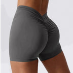 Gun Metal Grey Brazilian Scrunch Shorts with V Back