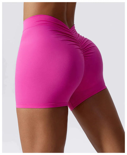 Nude Brazilian Scrunch Shorts with V Back