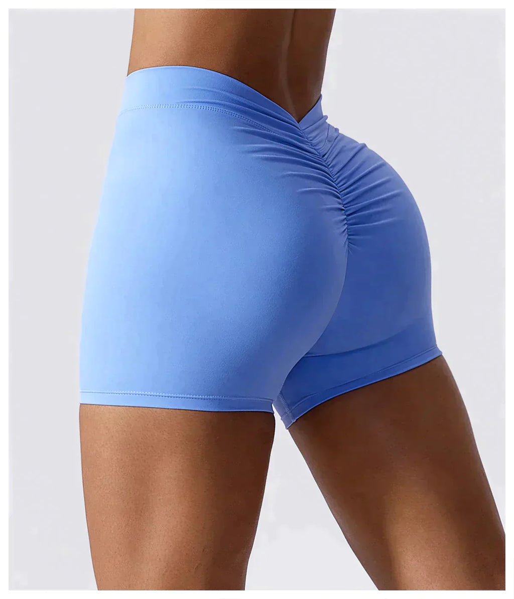 Red Brazilian Scrunch Shorts with V Back
