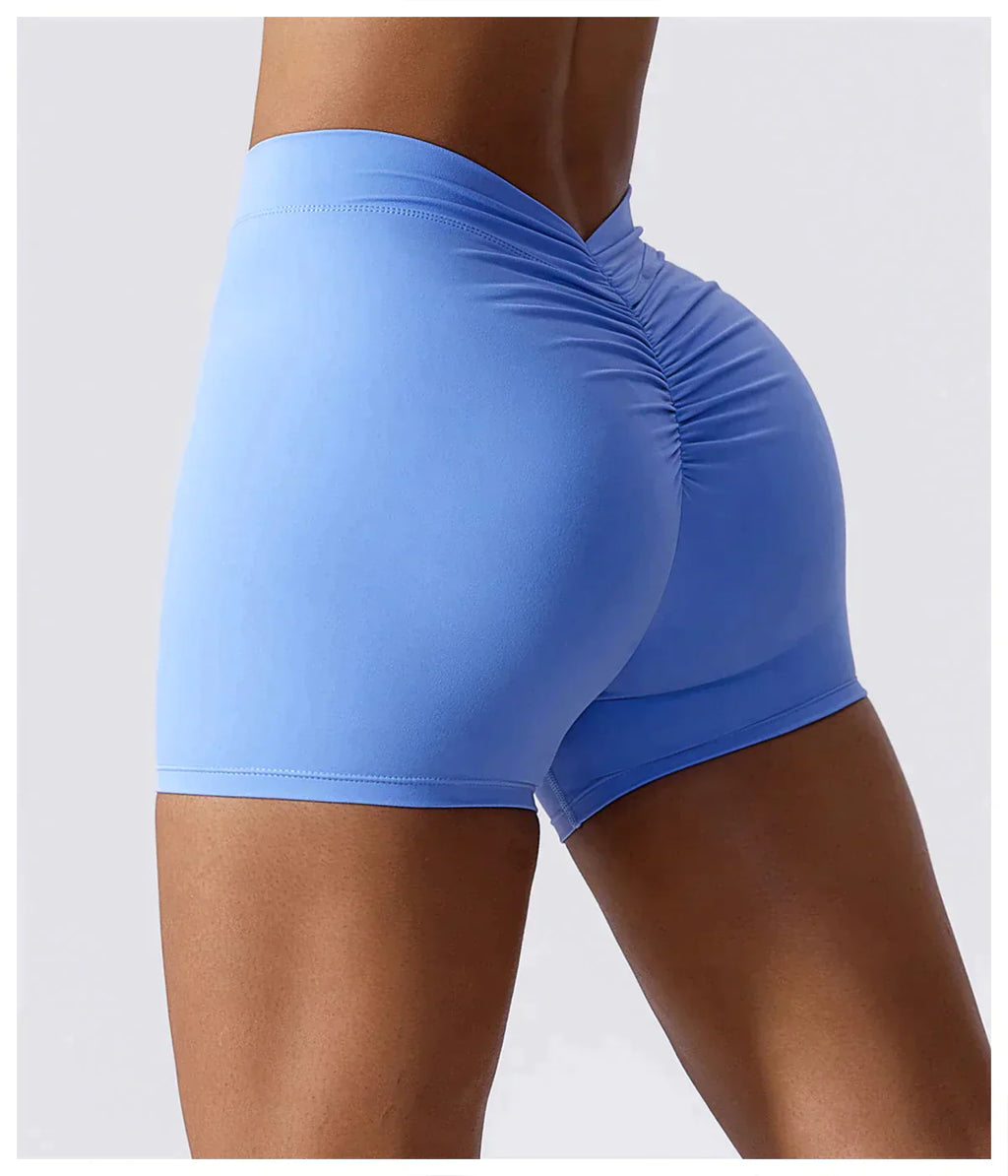 Gun Metal Grey Brazilian Scrunch Shorts with V Back