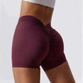 Deep Red Brazilian Scrunch Shorts with V Back