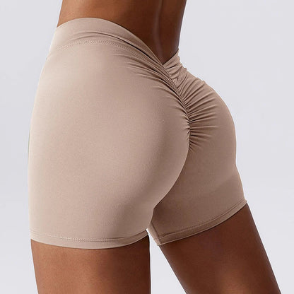 Grey Brazilian Scrunch Shorts with V Back