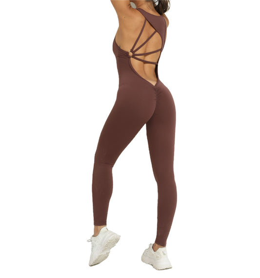 brown bodysuit by baller babe active wear australia