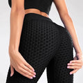 BUY BLACK HONEYCOMB YOGA LEGGINGS FOR WOMEN